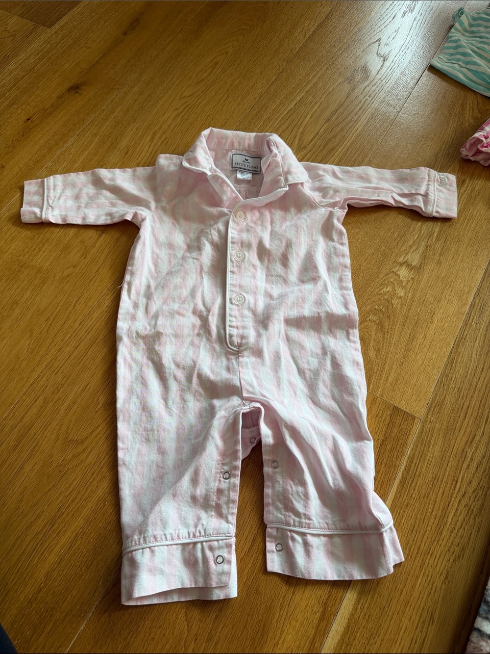 Purebaby Pink Cotton Button-Front Baby One-Piece